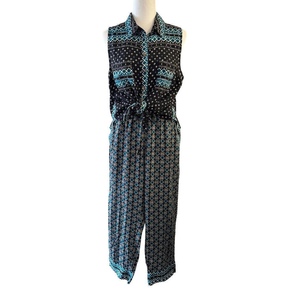 Anthropologie Akemi + Kin Ira Top and Anthro Aztec Geometric Pant Set Medium
